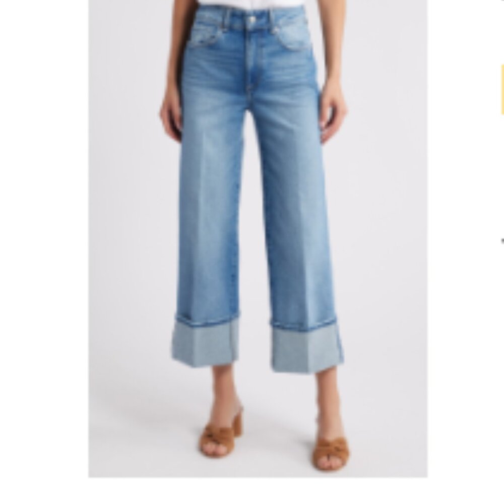 Paige Sasha Ankle Cuffed Wide Leg jeans Size 29